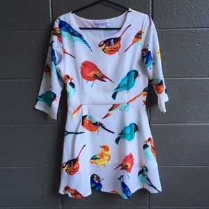 Krimson Klover Bird Fit and Flare Dress Size XS